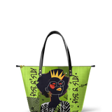 "Aina" Lime Pop Leather Tote Bag BTS DEAL