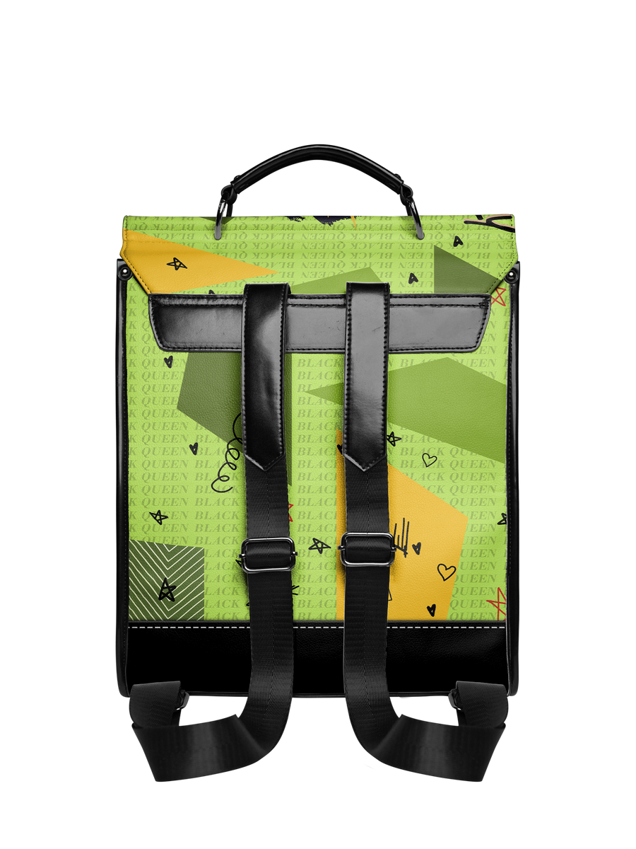"Aina" Lime Pop Leather Backpack