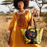"Aina" Rise & Slay Yellow Leather Tote Bag Deal