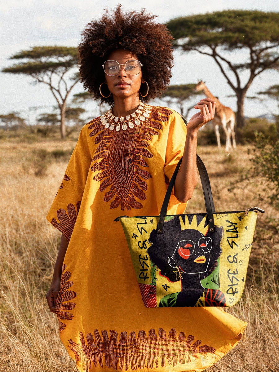 "Aina" Lemon Zest Leather Tote Bag Matching Set - DD DEAL