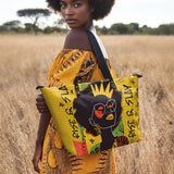 "Aina" Rise & Slay Yellow Leather Tote Bag Deal