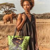 "Aina" Lime Pop Leather Tote Bag BTS DEAL