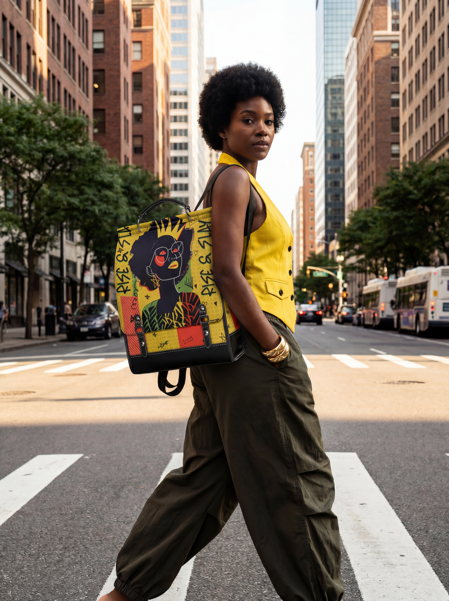 "Aina" Lemon Zest Leather Backpack