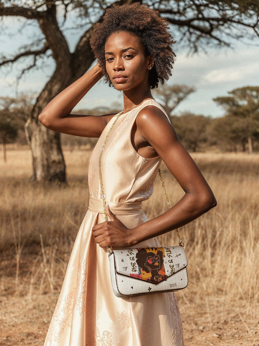 "Aina" Coconut White Envelope Chain Crossbody Bag - DD DEAL