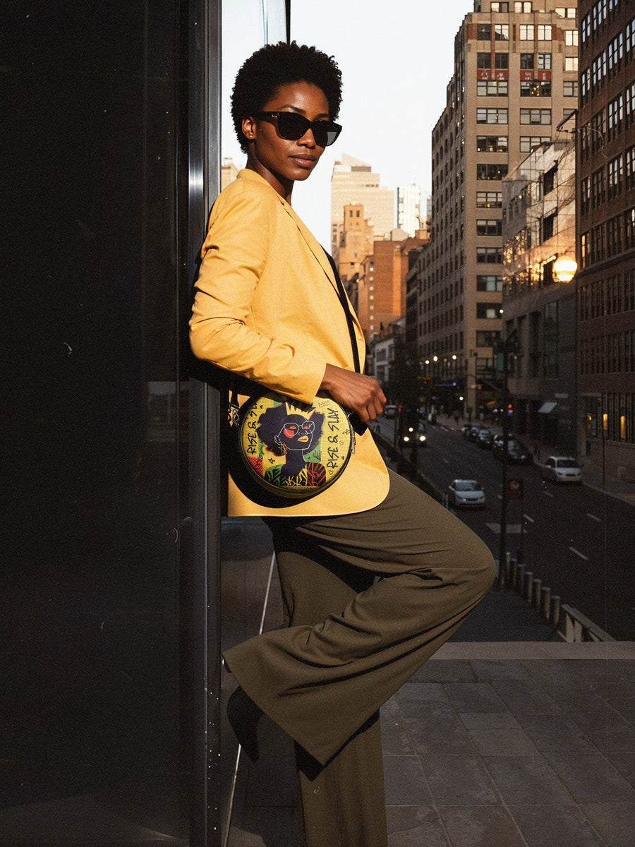 "Aina" Lemon Zest Circle Crossbody Bag