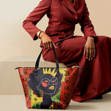 "Aina" Flame Red Leather Tote Bag - BRAVE ONES DEAL