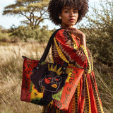"Aina" Rise & Slay Red Juneteenth Leather Tote Bag Deal