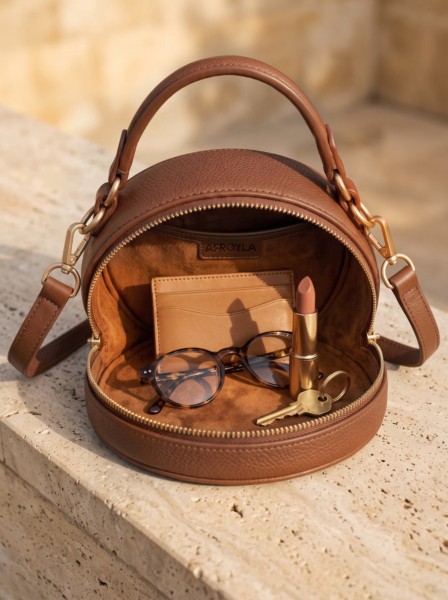 "Amani" Applique Circle Crossbody Bag