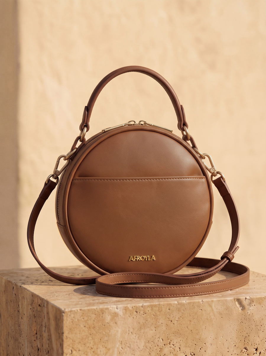 "Amani" Applique Circle Crossbody Bag