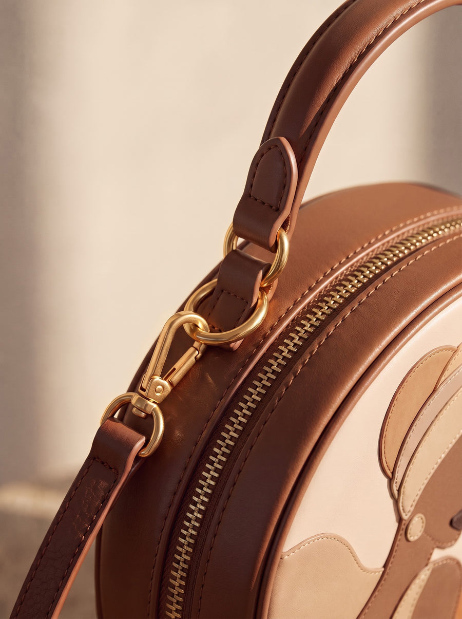 "Amani" Applique Circle Crossbody Bag