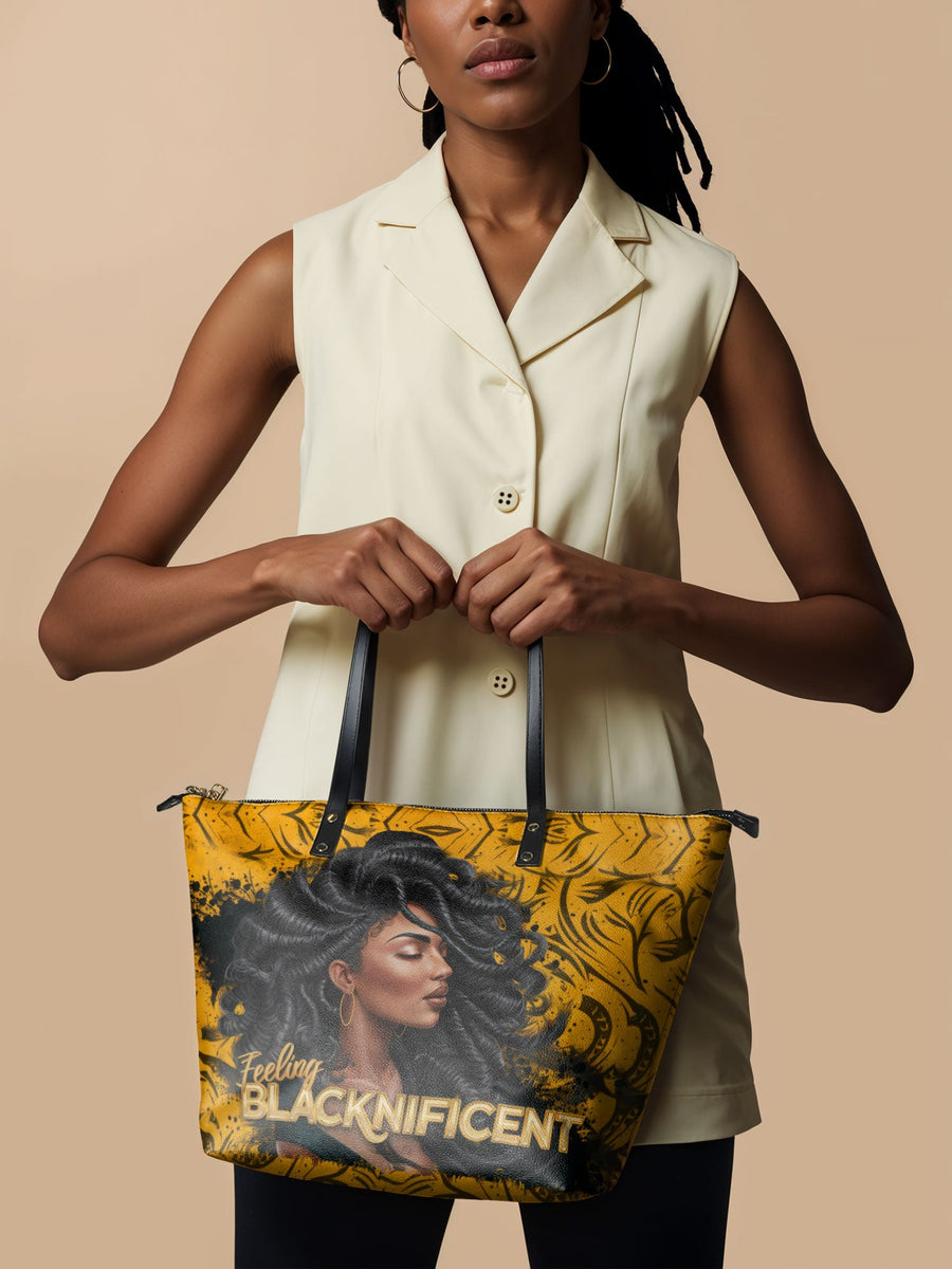 "Blacknificent" Leather Tote Bag - DD DEAL