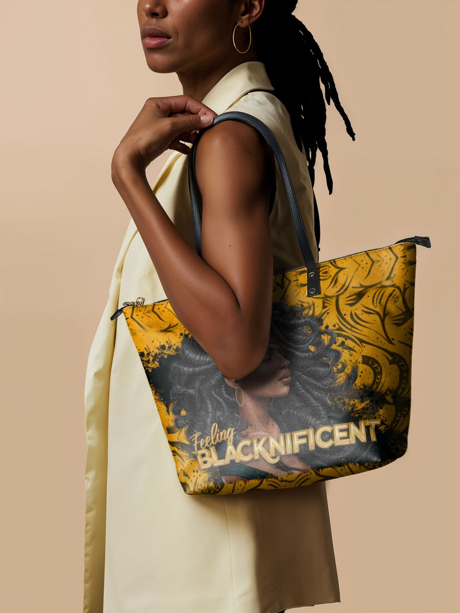"Blacknificent" Leather Tote Bag Matching Set - DD DEAL