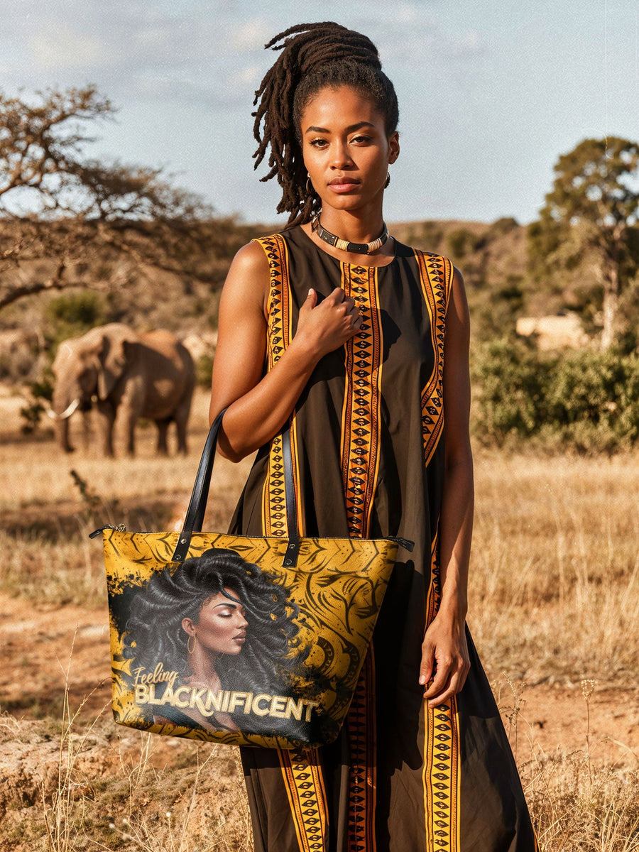 "Blacknificent" Leather Tote Bag - DD DEAL