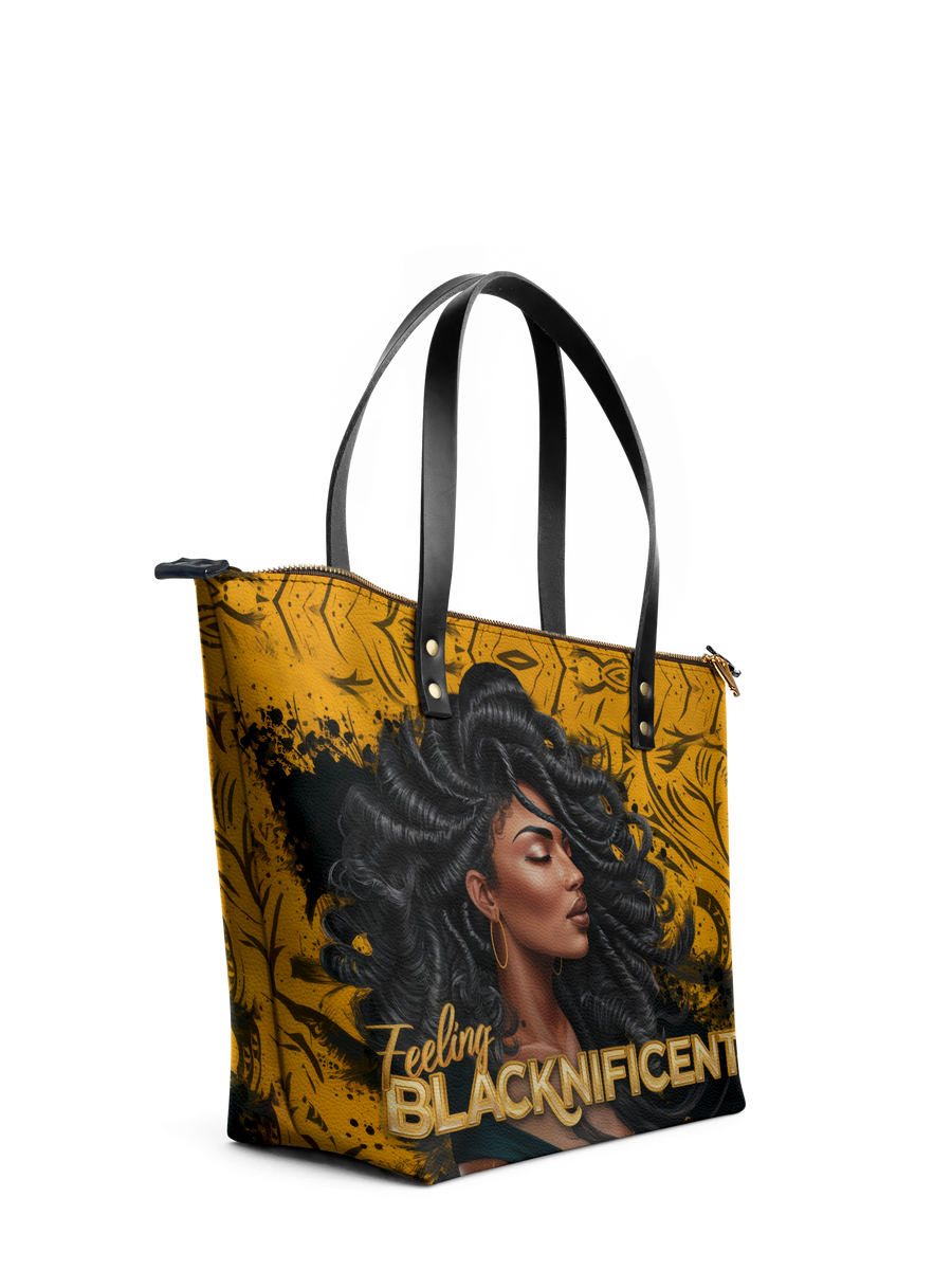 "Blacknificent" Leather Tote Bag Matching Set - DD DEAL