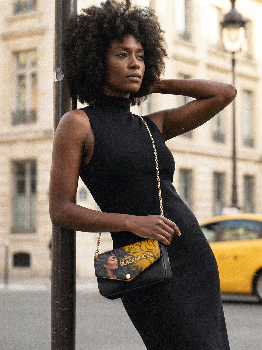 "Blacknificent" Envelope Chain Crossbody Bag - DD DEAL