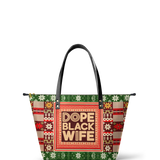 "Dope Black Wife" Frosted Pine Leather Tote Bag