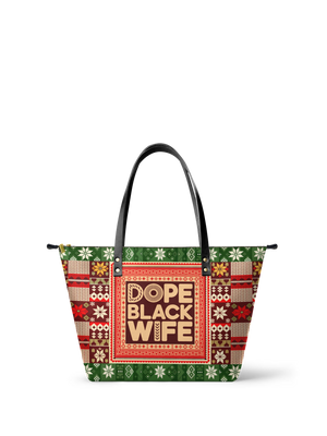 "Dope Black Wife" Frosted Pine Leather Tote Bag