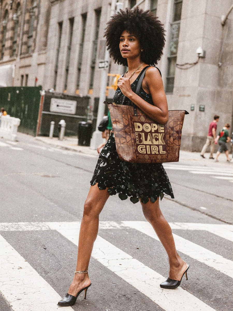 "Dope Black Girl" Leather Tote Bag