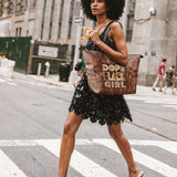 "Dope Black Girl" Leather Tote Bag BTS DEAL