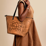 "Dope Black Mom" Leather Tote Bag Today's Deal
