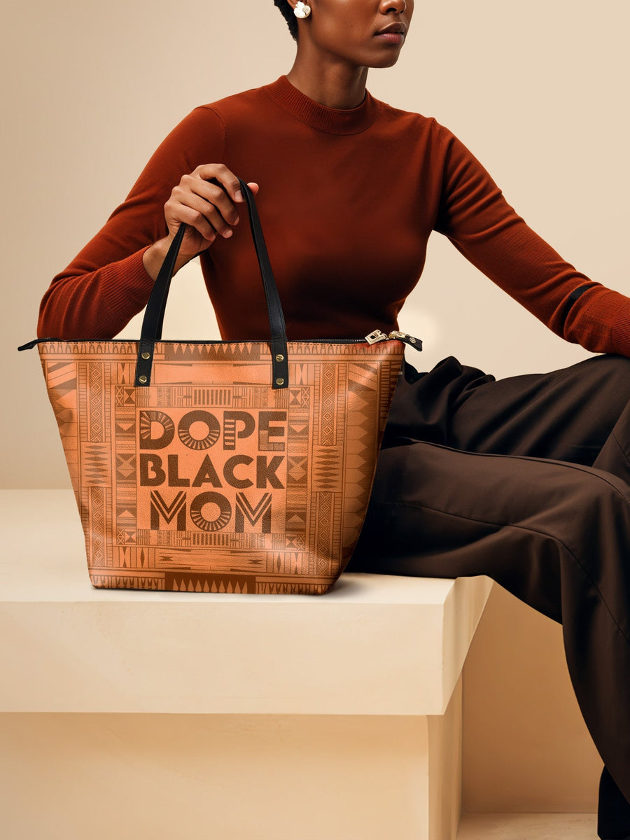 "Dope Black Mom" Leather Tote Bag - DD DEAL