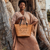 "Dope Black Mom" Leather Tote Bag - BRAVE ONES DEAL