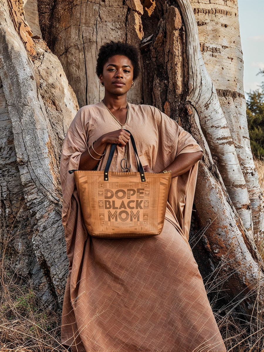 "Dope Black Mom" Leather Tote Bag - DD DEAL
