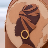 "Dunia" Applique Leather Backpack
