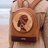 "Dunia" Applique Leather Backpack