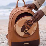 "Dunia" Applique Leather Backpack