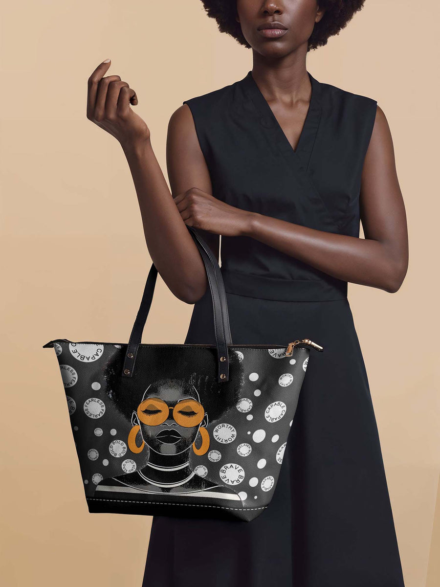 "Fahari" Monochrome Leather Tote Bag - DD DEAL