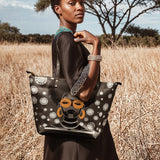 "Fahari" Monochrome Leather Tote Bag