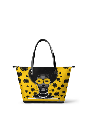 "Fahari" Marigold Pop Leather Tote Bag