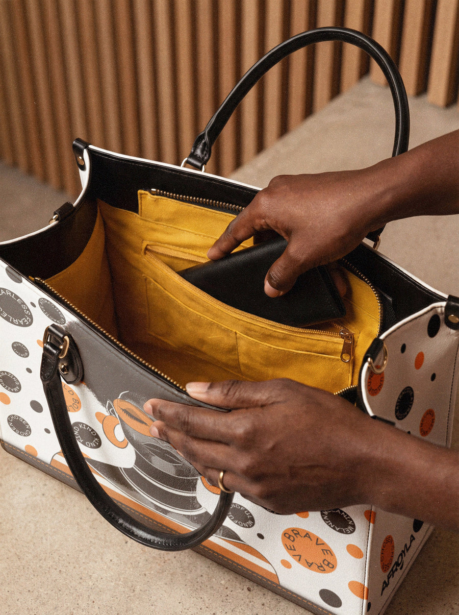 "Fahari" Marshmallow Citrus Leather Handbag - DD DEAL