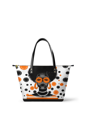 "Fahari" Marshmallow Citrus Leather Tote Bag
