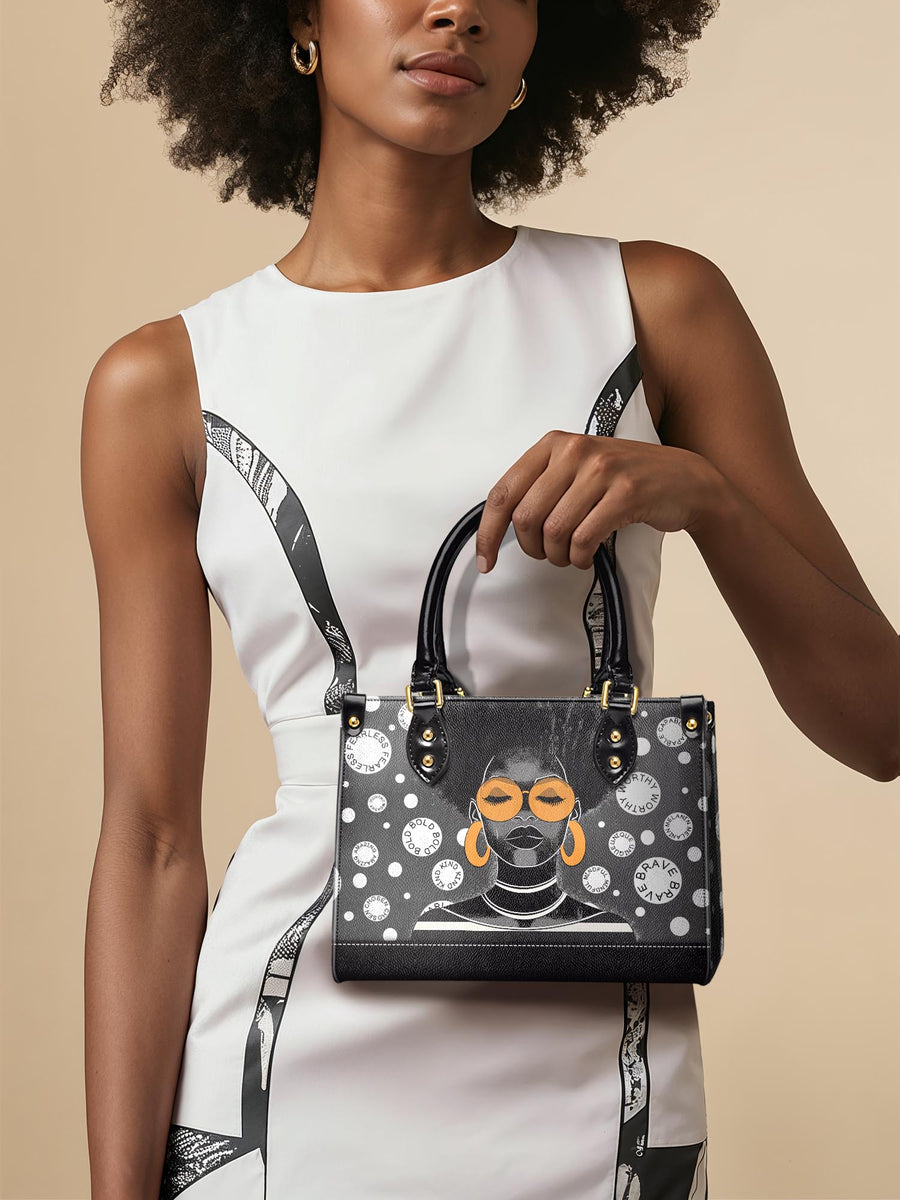 "Fahari" Monochrome Small Leather Handbag