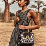 "Fahari" Monochrome Small Leather Handbag Deal