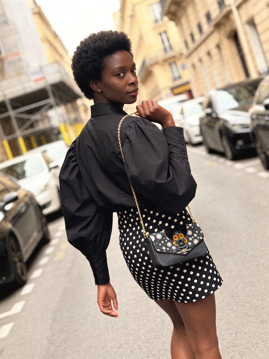 "Fahari" Monochrome Envelope Chain Crossbody Bag
