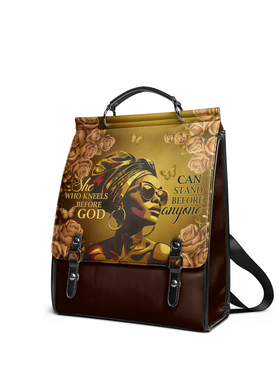 "Godfidence" Leather Backpack