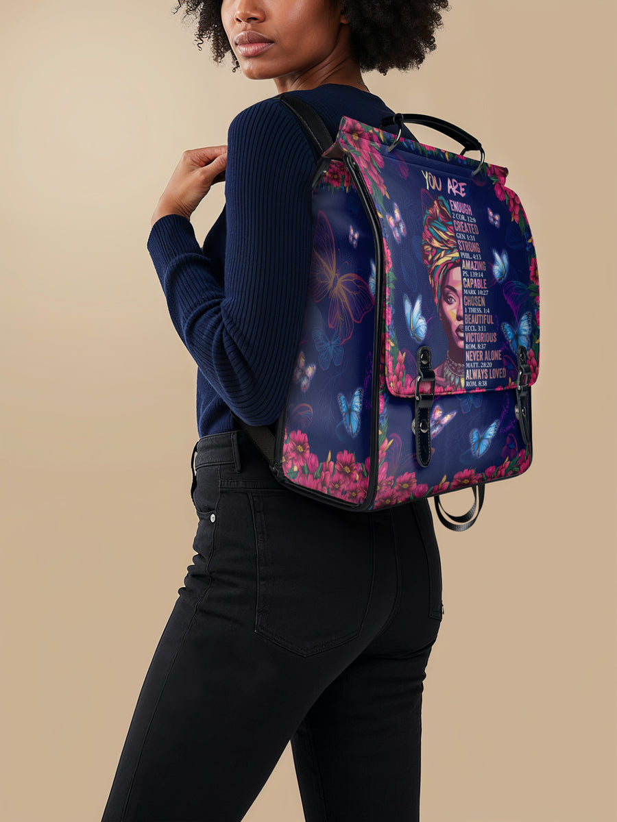 "Imani" Blue Orchid Leather Backpack