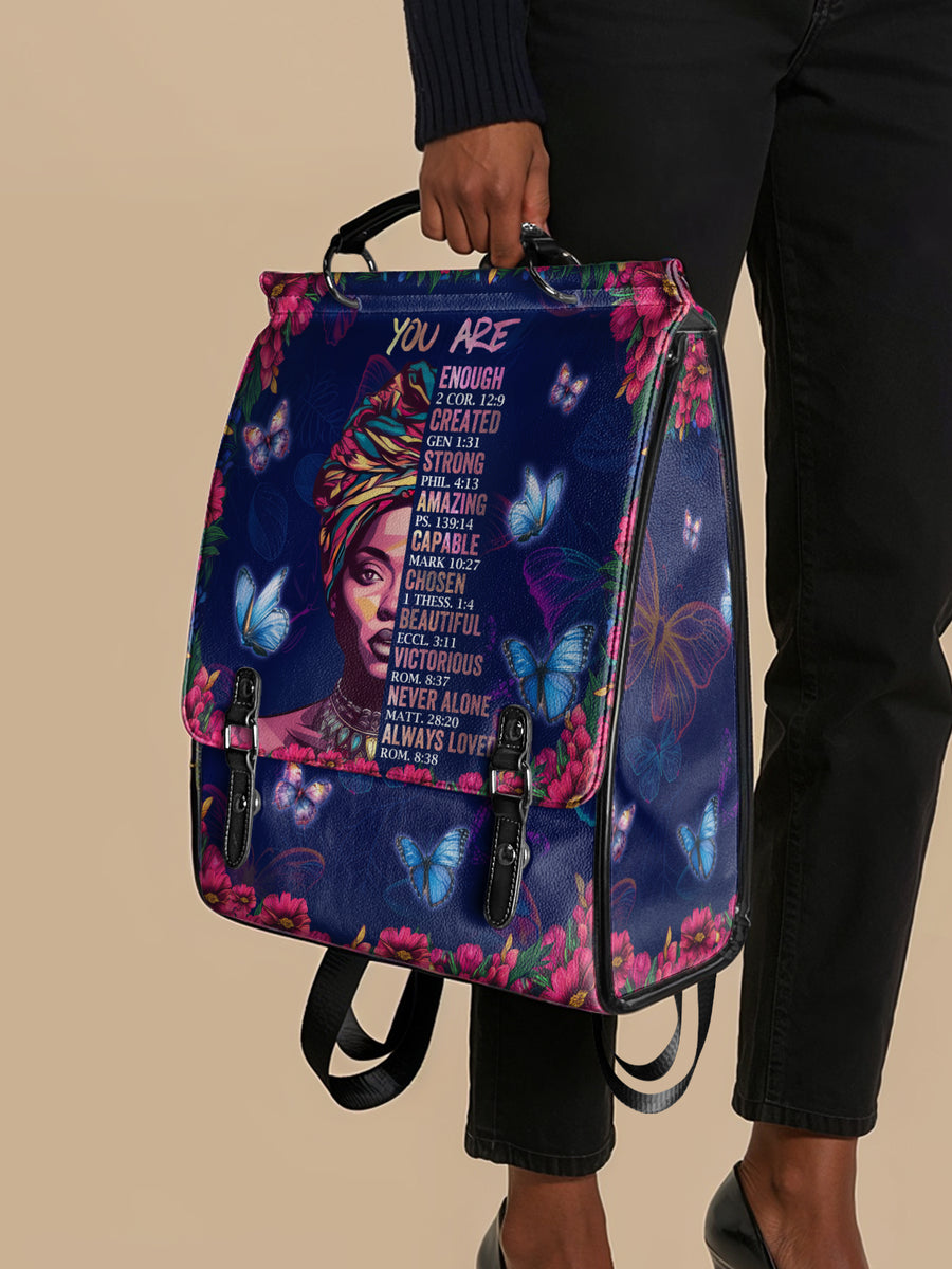 "Imani" Blue Orchid Leather Backpack