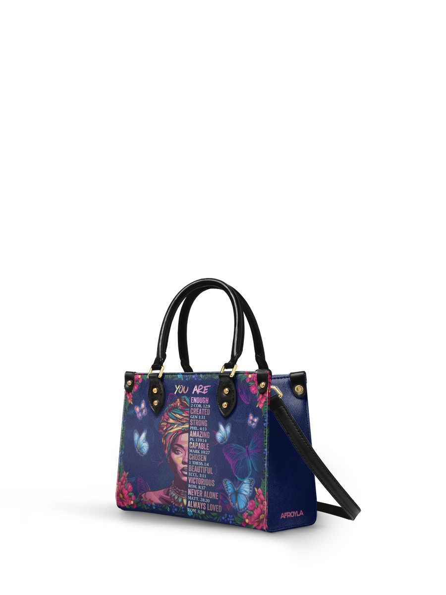 "Imani" Blue Orchid Small Leather Handbag