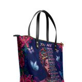 "Imani" Blue Orchid Leather Tote Bag BTS DEAL