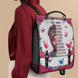 "Imani" Dove White Leather Backpack