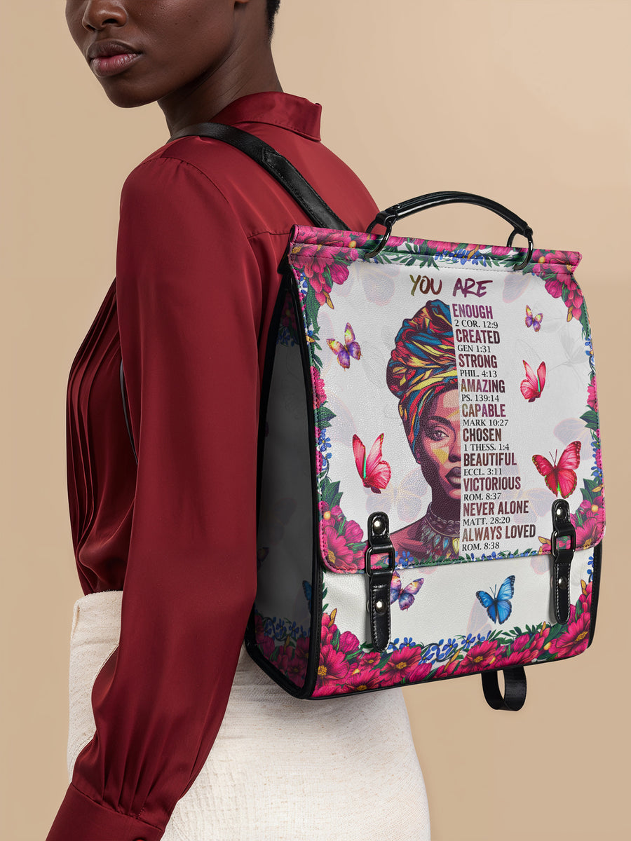 "Imani" Dove White Leather Backpack
