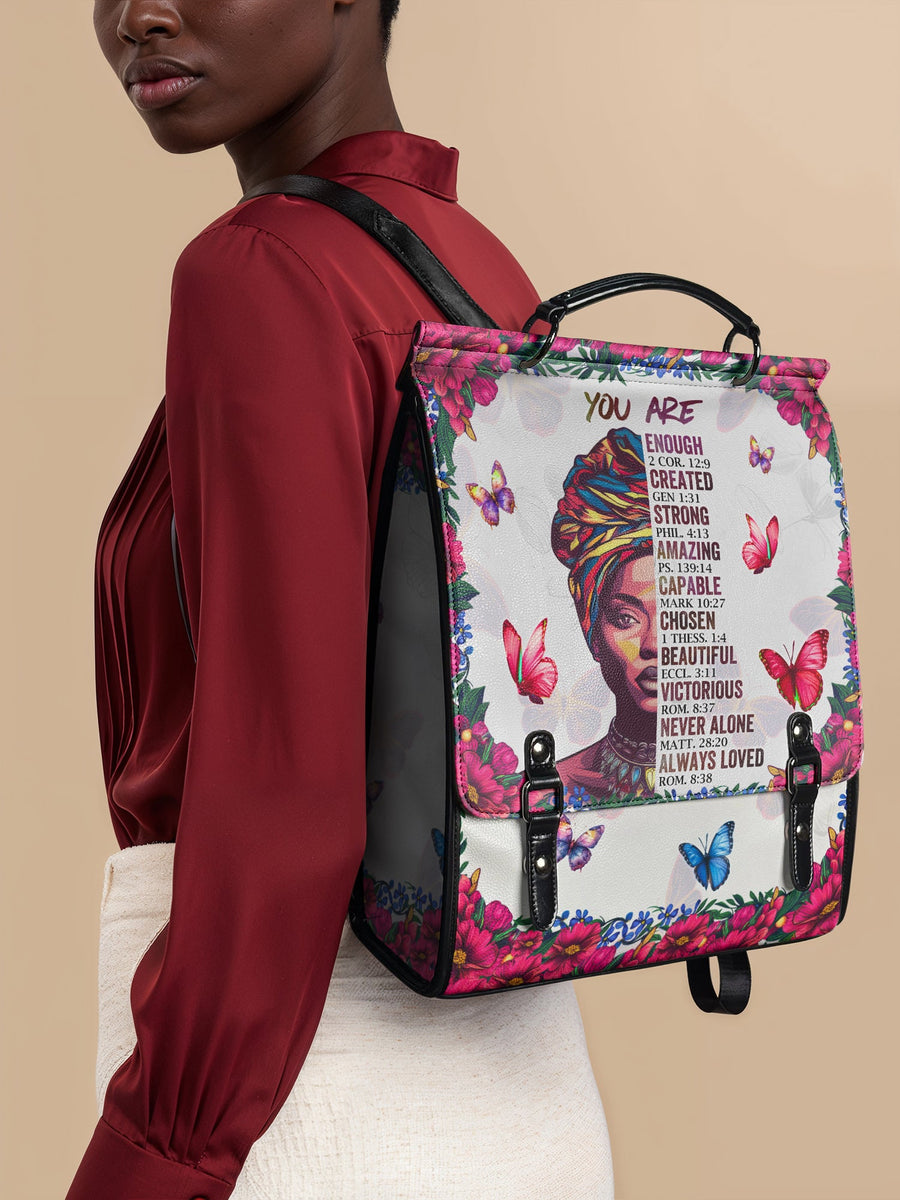 "Imani" Dove White Leather Backpack Matching Set - DD DEAL