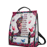 "Imani" Dove White Leather Backpack