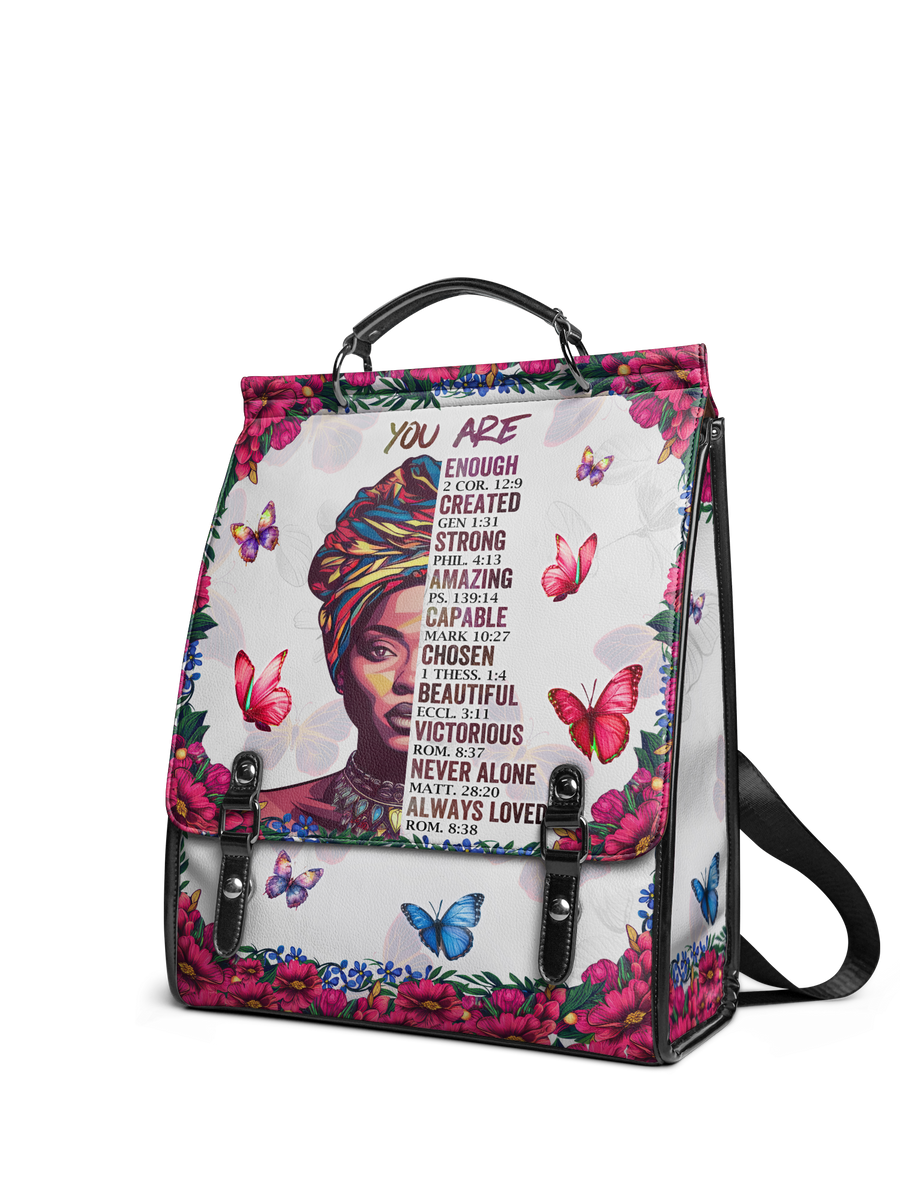 "Imani" Dove White Leather Backpack