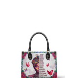 "Imani" Dove White Small Leather Handbag