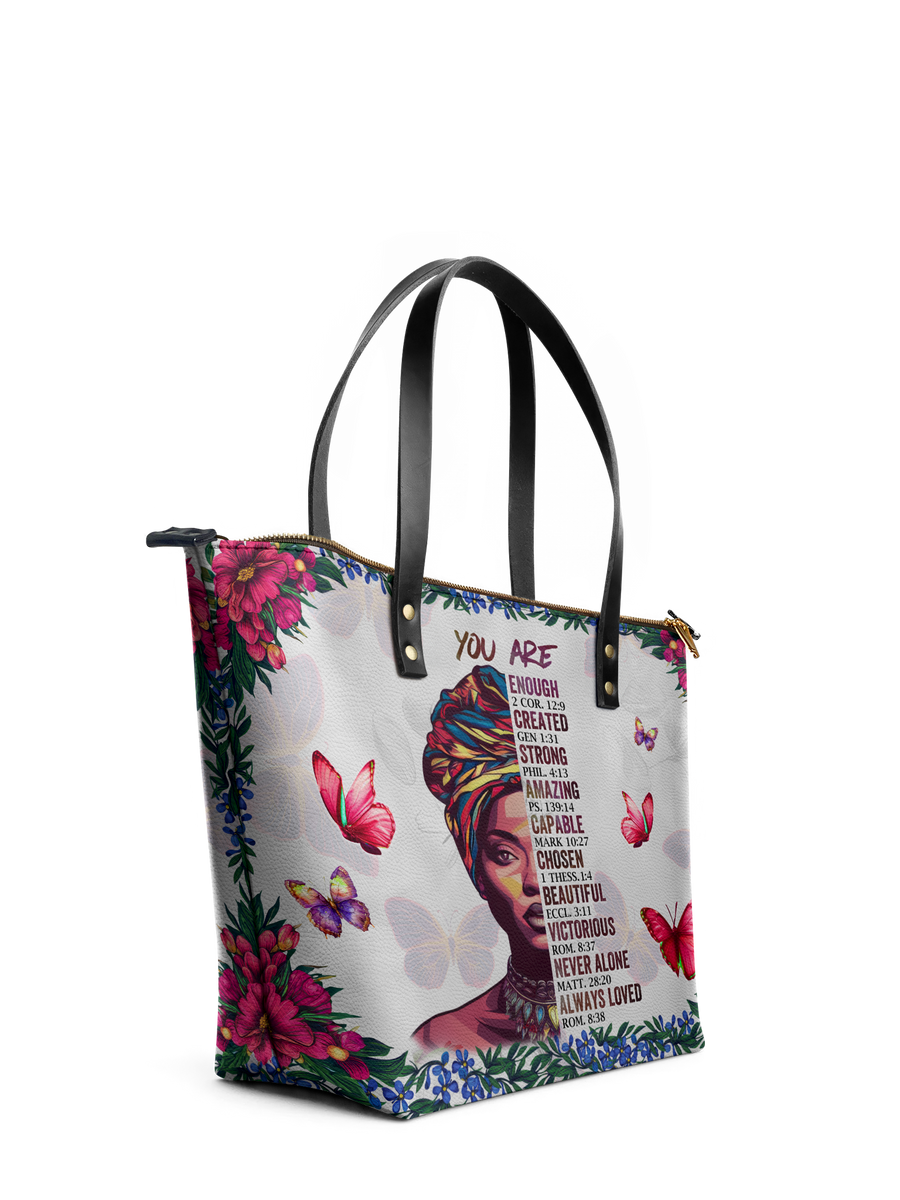 "Imani" Dove White Leather Tote Bag Matching Set - DD DEAL
